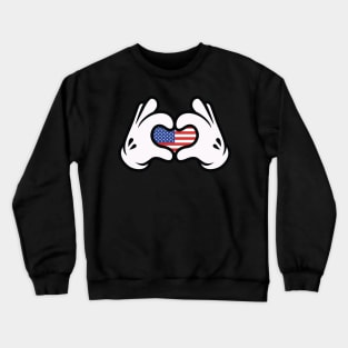 Hand Symbol of Love America Crewneck Sweatshirt